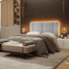 Cabeceira Modulada Casal 140 cm Com Led Linho Cinza Milani Store