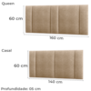 Cabeceira Modulada Casal Queen 160 cm Com Led Boucle Bege VConcept