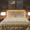 Cabeceira Modulada Casal Queen 160 cm Com Led Boucle Bege VConcept