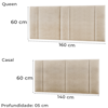 Cabeceira Modulada Casal Queen 160 cm Com Led Linho Bege VConcept
