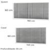 Cabeceira Modulada Casal Queen 160 cm Com Led Linho Cinza VConcept