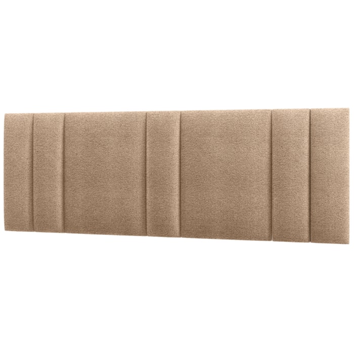 Cabeceira Modulada King 200 cm Com Led Boucle Bege Milani Store