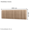 Cabeceira Modulada King 200 cm Com Led Boucle Bege Milani Store