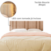 Cabeceira Modulada King 200 cm Com Led Boucle Bege Milani Store