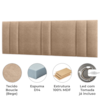Cabeceira Modulada King 200 cm Com Led Boucle Bege Milani Store