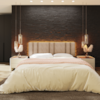 Cabeceira Modulada King 200 cm Com Led Boucle Bege Milani Store