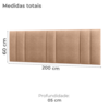 Cabeceira Modulada King 200 cm Com Led Boucle Bege VConcept