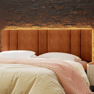 Cabeceira Modulada King 200 cm Com Led Boucle Cinza Milani Store