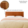 Cabeceira Modulada King 200 cm Com Led Boucle Cinza Milani Store