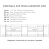 Cabeceira Modulada King 200 cm Com Led Boucle Cinza Milani Store