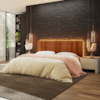 Cabeceira Modulada King 200 cm Com Led Boucle Cinza Milani Store