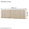 Cabeceira Modulada King 200 cm Com Led Linho Bege Milani Store
