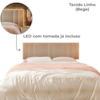 Cabeceira Modulada King 200 cm Com Led Linho Bege Milani Store