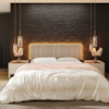 Cabeceira Modulada King 200 cm Com Led Linho Bege Milani Store