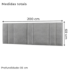 Cabeceira Modulada King 200 cm Com Led Linho Cinza Milani Store