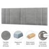 Cabeceira Modulada King 200 cm Com Led Linho Cinza Milani Store