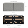 Cabeceira Modulada King 200 cm Organica Com LED Linho Cinza VCONCEPT