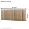 Cabeceira Modulada Queen 160 cm Com Led Boucle Bege Milani Store
