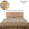 Cabeceira Modulada Queen 160 cm Com Led Boucle Bege Milani Store
