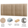 Cabeceira Modulada Queen 160 cm Com Led Boucle Bege Milani Store