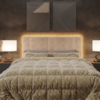 Cabeceira Modulada Queen 160 cm Com Led Boucle Bege Milani Store