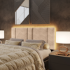 Cabeceira Modulada Queen 160 cm Com Led Boucle Bege Milani Store