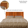 Cabeceira Modulada Queen 160 cm Com Led Boucle Terracota Milani Store