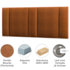 Cabeceira Modulada Queen 160 cm Com Led Boucle Terracota Milani Store