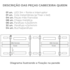 Cabeceira Modulada Queen 160 cm Com Led Boucle Terracota Milani Store