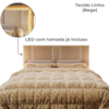 Cabeceira Modulada Queen 160 cm Com Led Linho Bege Milani Store