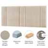 Cabeceira Modulada Queen 160 cm Com Led Linho Bege Milani Store