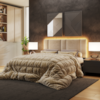 Cabeceira Modulada Queen 160 cm Com Led Linho Bege Milani Store