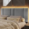 Cabeceira Modulada Queen 160 cm Com Led Linho Cinza Milani Store