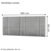 Cabeceira Modulada Queen 160 cm Com Led Linho Cinza Milani Store