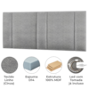 Cabeceira Modulada Queen 160 cm Com Led Linho Cinza Milani Store