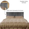 Cabeceira Modulada Queen 160 cm Com Led Linho Cinza Milani Store