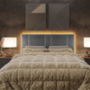 Cabeceira Modulada Queen 160 cm Com Led Linho Cinza Milani Store
