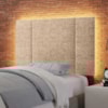 Cabeceira Modulada Solteiro 90 cm Com Led Boucle Bege Milani Store
