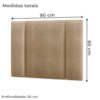 Cabeceira Modulada Solteiro 90 cm Com Led Boucle Bege Milani Store
