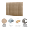 Cabeceira Modulada Solteiro 90 cm Com Led Boucle Bege Milani Store