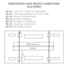 Cabeceira Modulada Solteiro 90 cm Com Led Boucle Bege Milani Store