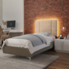 Cabeceira Modulada Solteiro 90 cm Com Led Boucle Bege Milani Store