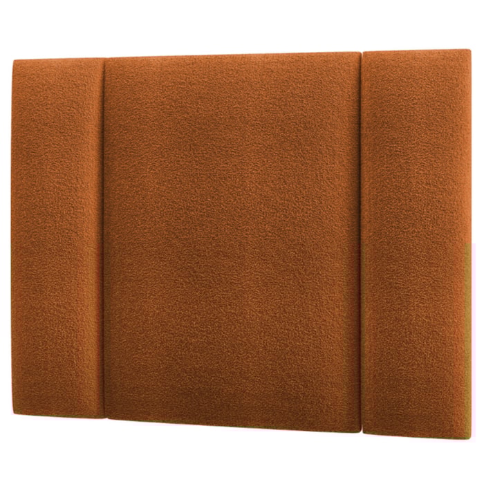 Cabeceira Modulada Solteiro 90 cm Com Led Boucle Terracota Milani Store