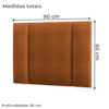 Cabeceira Modulada Solteiro 90 cm Com Led Boucle Terracota Milani Store