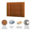 Cabeceira Modulada Solteiro 90 cm Com Led Boucle Terracota Milani Store