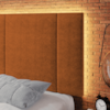 Cabeceira Modulada Solteiro 90 cm Com Led Boucle Terracota Milani Store