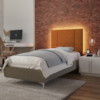 Cabeceira Modulada Solteiro 90 cm Com Led Boucle Terracota Milani Store