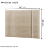Cabeceira Modulada Solteiro 90 cm Com Led Linho Bege Milani Store