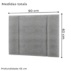 Cabeceira Modulada Solteiro 90 cm Com Led Linho Cinza Milani Store
