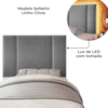 Cabeceira Modulada Solteiro 90 cm Com Led Linho Cinza Milani Store